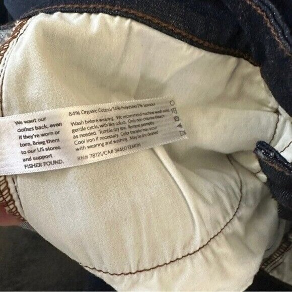 EILEEN Fisher Womens Denim Mid-Rise Skinny Jeans Navy Size 4 - Picture 8 of 9